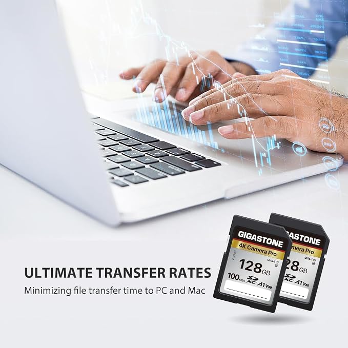 【5-Years Data Recovery】 GIGASTONE 128GB SD Card 10-Pack, 4K Camera Pro - Image 5