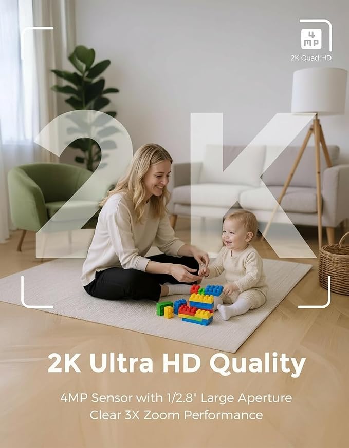 Devo Indoor Security Camera for Home, 2K 360 Pan-Tilt Pet Dog Baby Monitor - Image 2