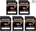 【5-Years Data Recovery】 GIGASTONE 32GB SD Card 5-Pack, 4K Camera Extreme by Gigastone