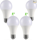 4 Pack Motion Sensor Light Bulbs, Motion Activated Dusk to Dawn A19 E26 LED Bulb by GEPLAD