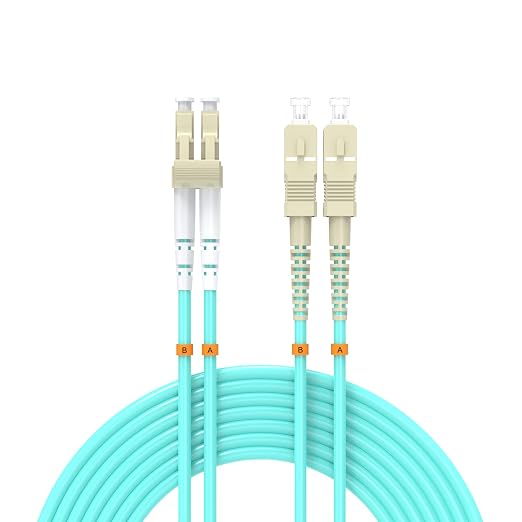 Fiber Patch Cable 115ft/35meters LC/UPC to SC/UPC OM3 10Gb/Gigabit MultiMode by Buacoz