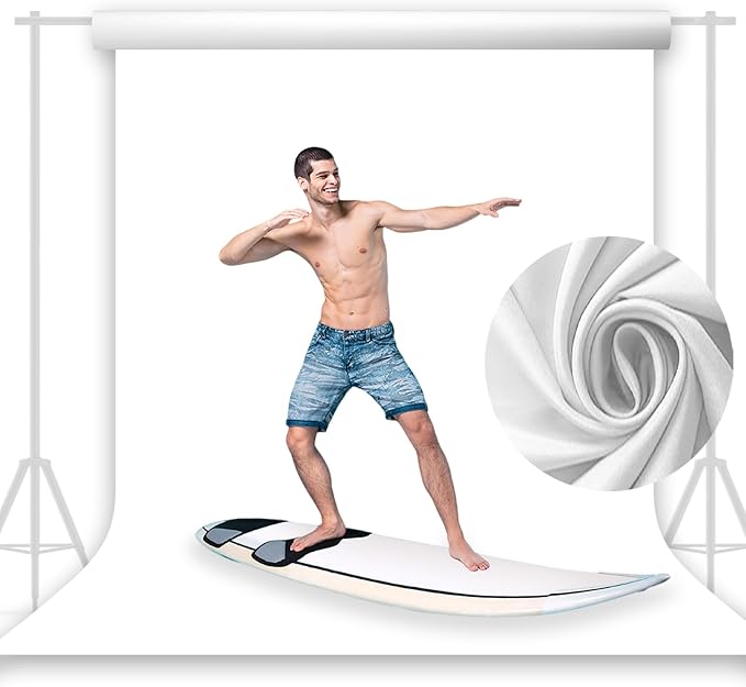 7x5FT White Backdrop for Photography, High Density Polyester Fabric Background - Image 4