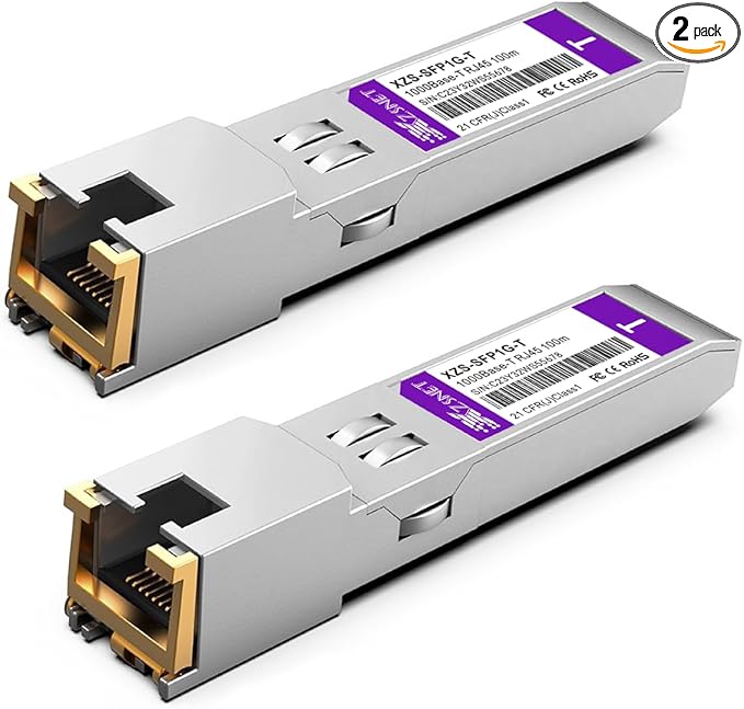 1000BASE-T SFP Transceiver, SFP to RJ45, 1.25G Copper SFP to Ethernet Module by XZSNET