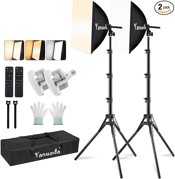 16x16'' Softbox Lighting Kit 2 Pack by Yanuoda