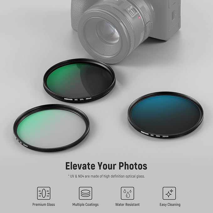 NEEWER 58mm UV/CPL/ND Lens Filter Kit - Image 2