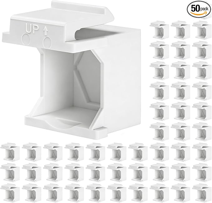 50-Pack Blank Keystone Jack Insert by Togconn