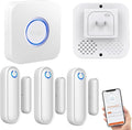 Door Chime with Phone App, WiFi Door Open Contact Sensor Alarm Chime with 600 by Smartconvenientandsafe