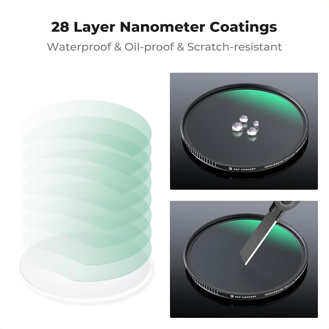 K&F CONCEPT 49mm Shockproof & Ultra Low Reflectivity MCUV Lens Protection Filter - Image 6