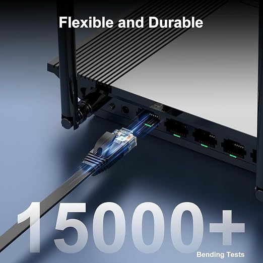 Cat 6 Ethernet Cable 1.5 ft Flat Internet Network Cables - Image 6
