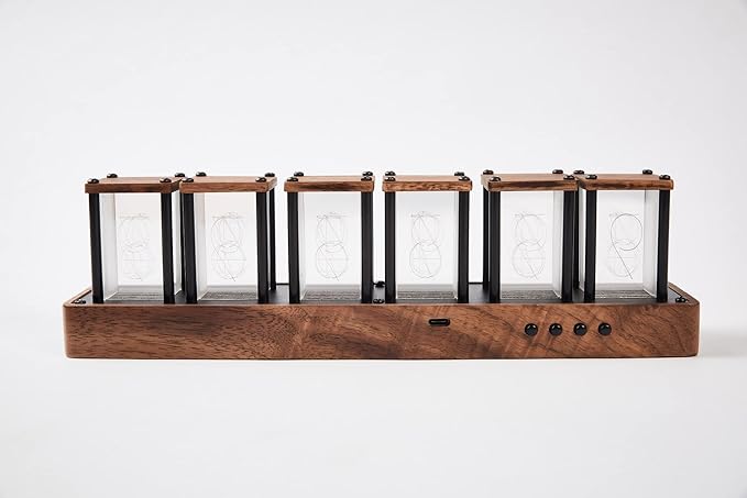Nixie Tube Clock Walnut Digital Desk Clock, Support Wi-Fi Time Calibration - Image 4