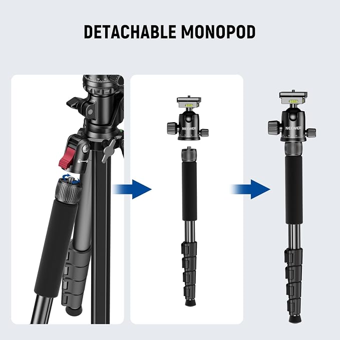 NEEWER Basics 64.5" Horizontal Overhead Tripod Monopod - Image 4