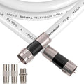 100ft RG6 Coaxial Cable White, 75 Ohm Coax Cable by RELIAGINT