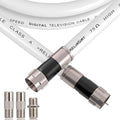 35ft RG6 Coaxial Cable White, 75 Ohm Coax Cable by RELIAGINT