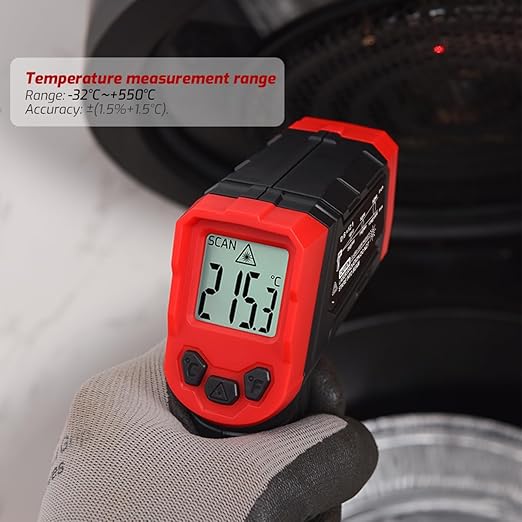 MUFASHA Infrared Thermometer Temperature Gun Laser High Temp Thermometer - Image 4