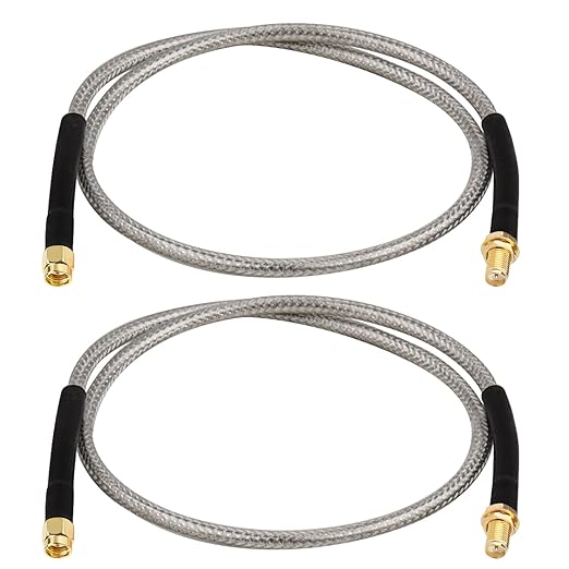 RP-SMA Male to RP-SMA Female Bulkhead Cable 2FT 2PCS, RG58 Coaxial Cable by XRDS-RF