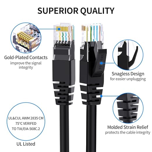 Cat6 Ethernet Cable 1 Feet 10 Pack Network RJ45 Cat6 Internet Patch Cable - Image 3