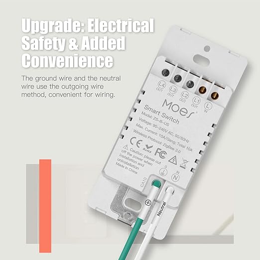 MOES 2nd Generation Zigbee Smart Switches 3 Gang, No Netural Wire, Require MOES - Image 2