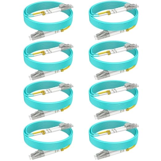 LC LC Multimode Fiber Patch Cables MMF 0.66ft/0.2m-8PACK, MM OM3 Fiber Optic by RamboCables
