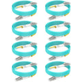 Multimode Fiber LC to LC, 32ft/10m-8PACK, OM3 MM Fiber Patch Cable Duplex by RamboCables