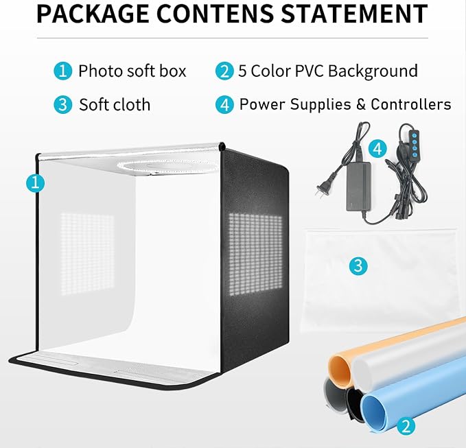 Pro 20"x20" Photo Studio Light Box 3-Side Light Panel/3-Temp/Dimmable - Image 7