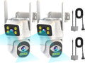 Dual Lens Cameras for Home Security, 2.4G/5G PTZ Outdoor Plug-in Camera by ESCANU