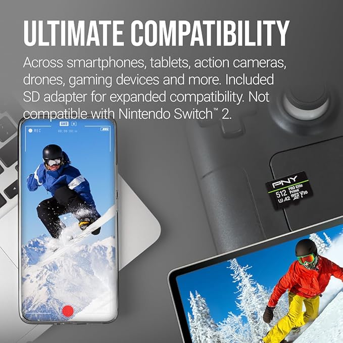 PNY 512GB PRO Elite Prime™ C10 U3 V30 A2 microSDXC Flash Memory Card – - Image 6