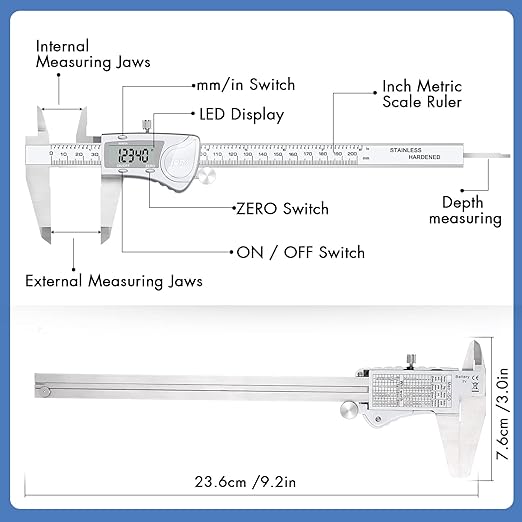 Electronic Digital Calipers, inch and Millimeter Conversion, LCD Screen - Image 2