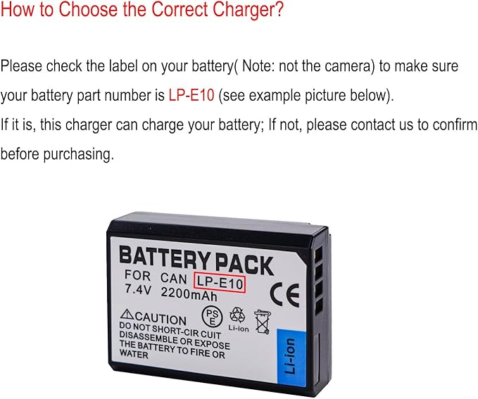 LP-E10 Battery Charger for Canon EOS Rebel T3, Kiss X50 - Image 2