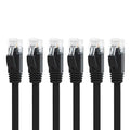 Yauhody CAT 6 Ethernet Cable 7ft 6-Pack Black, High Speed Solid Flat CAT6 by Yauhody
