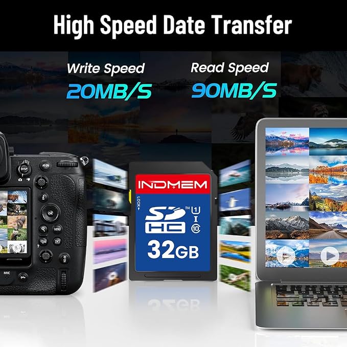 32GB SD Card, 2 Pack SDHC Memory Cards UHS-I U1 Class 10 High-Speed Full HD - Image 3