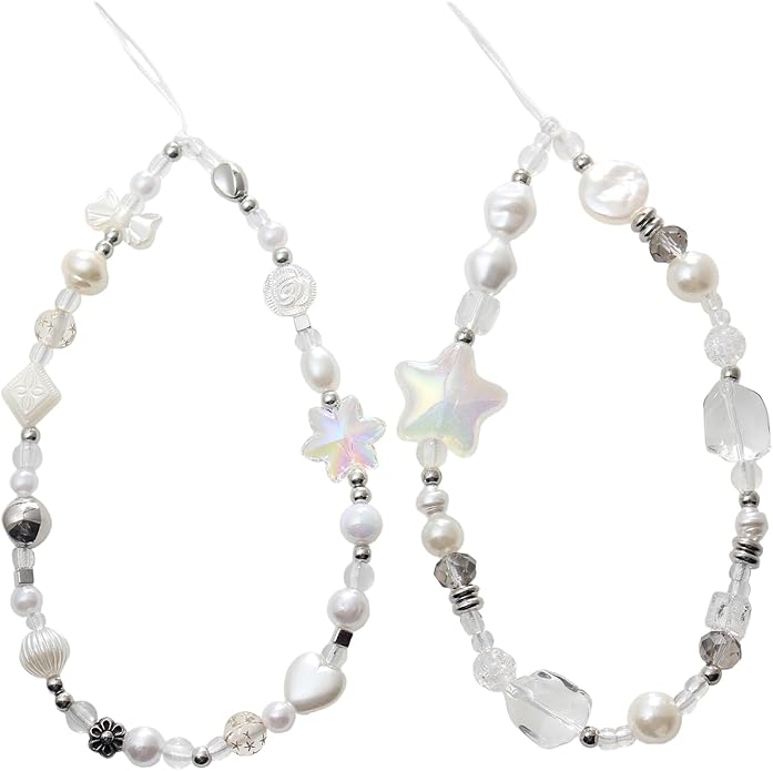 CMVFYL Beaded Camera Wrist Strap, Cute Phone Charms Strap, Pearl Bracelet Wrist by CMVFYL