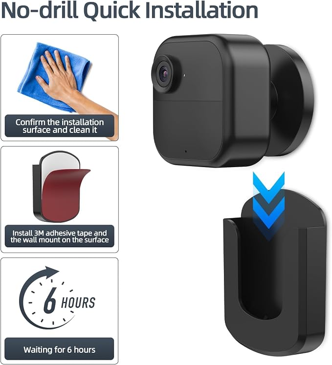 HOGEE 3 Pack Blink Camera Wall Mount Bracket, Adhesive Mount - Image 2