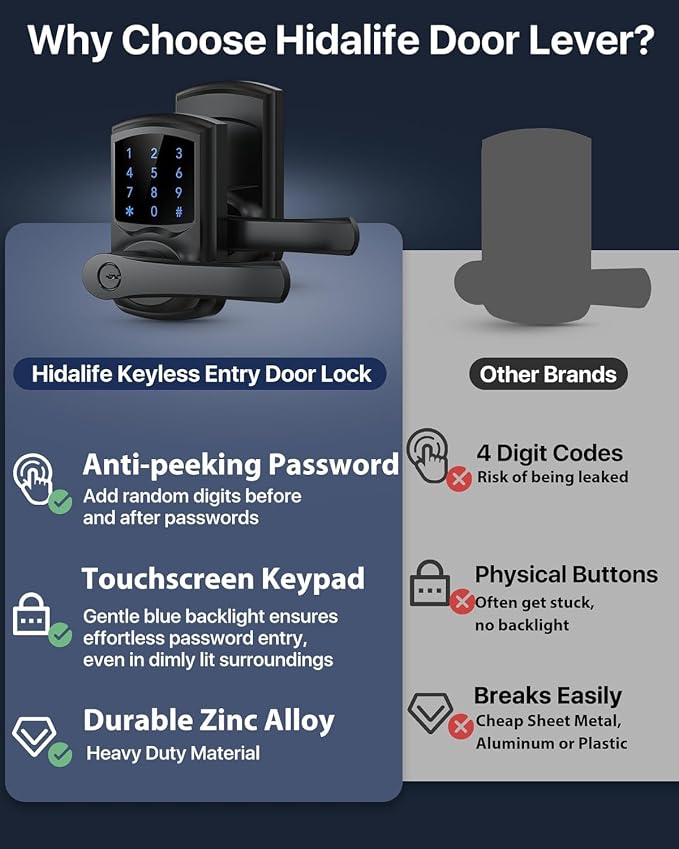 HIDALIFE Keyless Entry Door Lock - Image 8