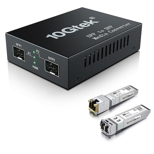 10G SFP+ Media Converter, Dual SFP+ Port, Fiber to Ethernet Converter by HiFiber