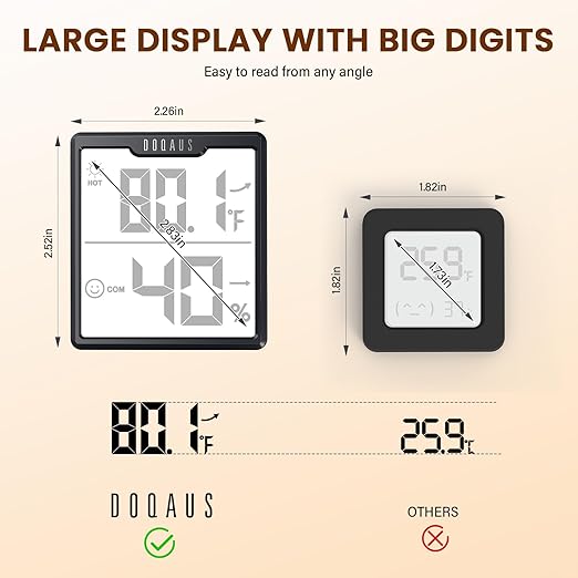 DOQAUS 3 Pieces Digital Hygrometer Indoor Thermometer Humidity Meter - Image 4