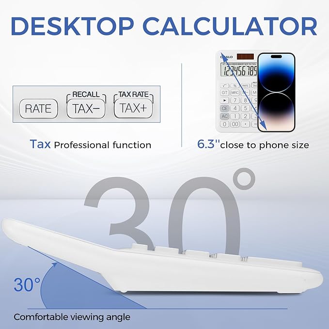 Pendancy Pocket Small Size Desk Calculator, 12 Digit Large LCD Display - Image 2