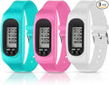 Silicone Fitness Tracker Watch 3 Pcs Walking Running Pedometer Calorie Burning by Kenning