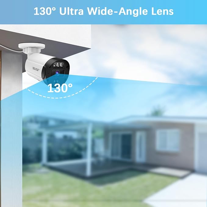 【2-Way Audio & 130° Ultra Wide-Angle】 4K 8MP Outdoor Wired Security Camera - Image 4