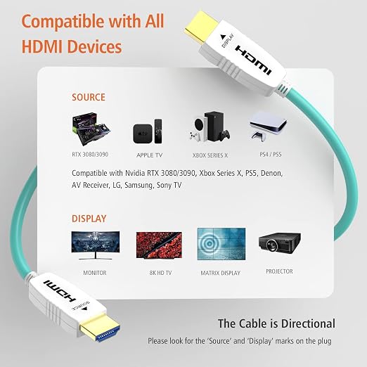 RUIPRO 8K Fiber Optic HDMI Cable 85 Feet 48Gbps 8K60Hz 4K120Hz Dynamic HDR - Image 6