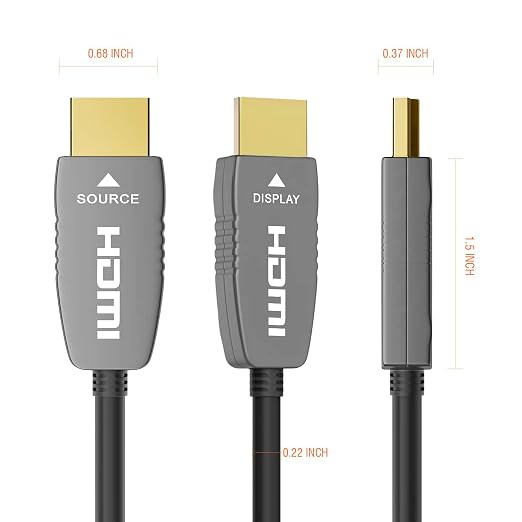 RUIPRO 8K Fiber Optic HDMI 2.1b Cable 50 Feet 48Gbps 8K60Hz 4K120Hz Dynamic HDR - Image 7