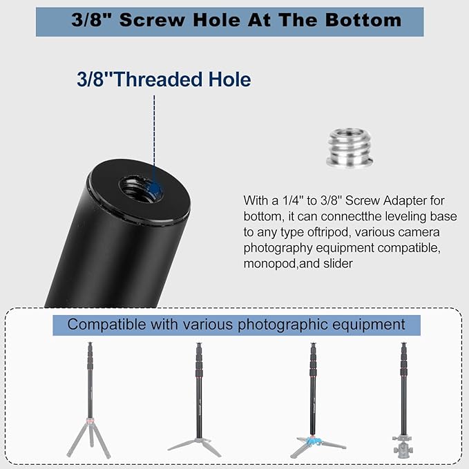 Koolehaoda 57" Aluminum Tripod Extension Centre Column Extender | 5 Section - Image 5