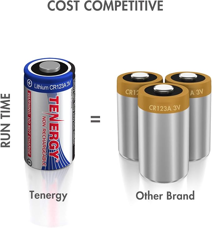 Tenergy 3V CR123A Lithium Battery, High Performance 1500mAh CR123A Cell - Image 5