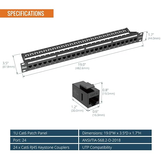 Tecmojo UL Listed 24-Port Cat6 UTP Patch Panel - Image 3