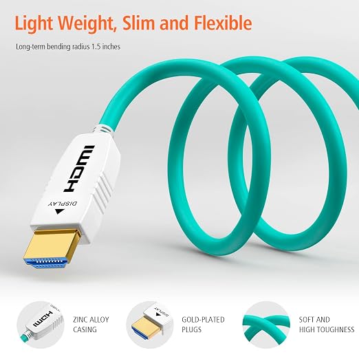 RUIPRO 8K Fiber Optic HDMI 2.1b Cable 130 Feet 48Gbps 8K60Hz 4K120Hz Dynamic - Image 6