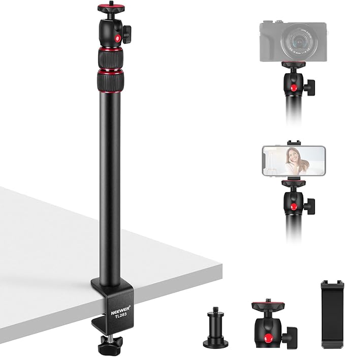 NEEWER Camera Desk Mount with Holder & 360° Ball Head, Desktop Stand 6.6lb/3kg by Neewer