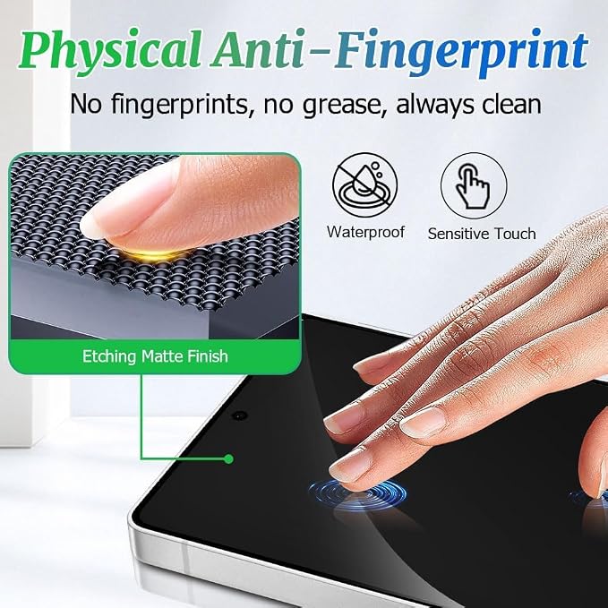 2 Pack Galaxy S25 Anti spy Privacy Screen Protector, 9H Tempered Glass - Image 5