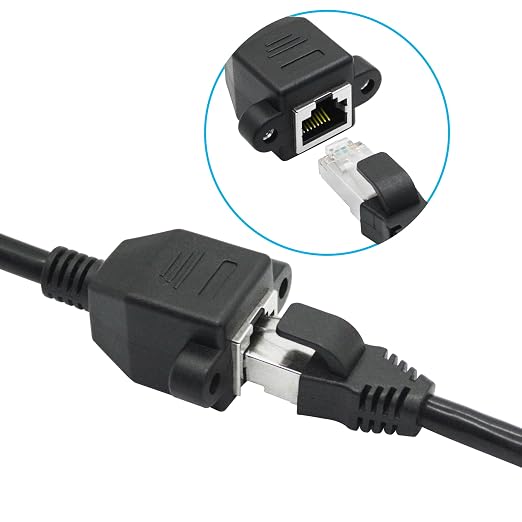 2Pcs 90 Degree Cat6 Ethernet Extension Cable 1FT, Down Angle RJ45 Male to - Image 4