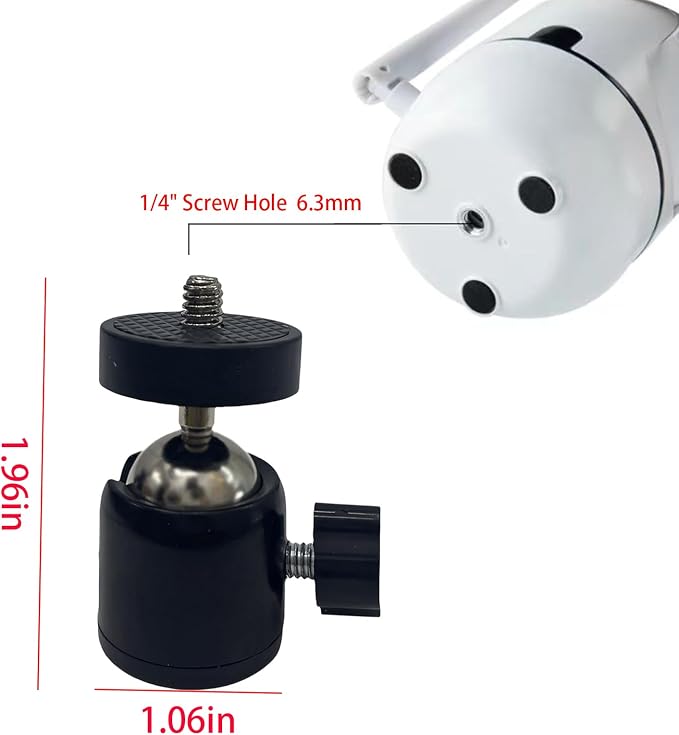 Universal 1/4" Swivel Mini Ball Head Tripod Mount 360 Degree Rotating Adapter - Image 8