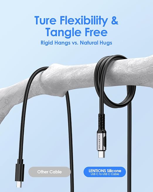 LENTION 1FT USB 4.0 Cable for Thunderbolt 4 240W Fast Charging USB C to USB C - Image 5