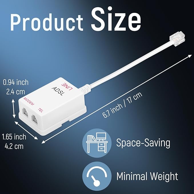 Uvital in-Line DSL Filter Splitter, ADSL Splitter Filter, DSL Filter - Image 3
